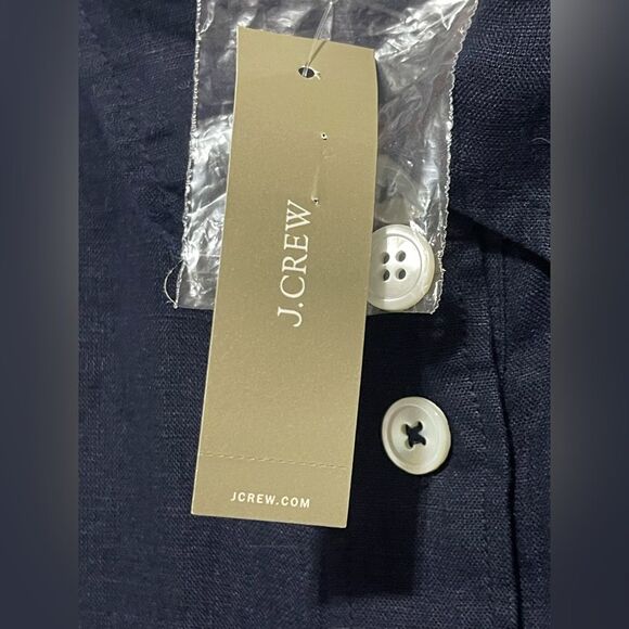 J. Crew NWT Capitaine Shirtdress in Navy Linen Size XS - Belt Not Included - Picture 11 of 11